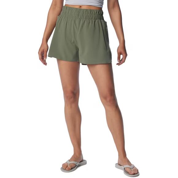 Columbia PFG Tidal Athletic Shorts Lined Pockets Olive Green Small Performance - Picture 2 of 8
